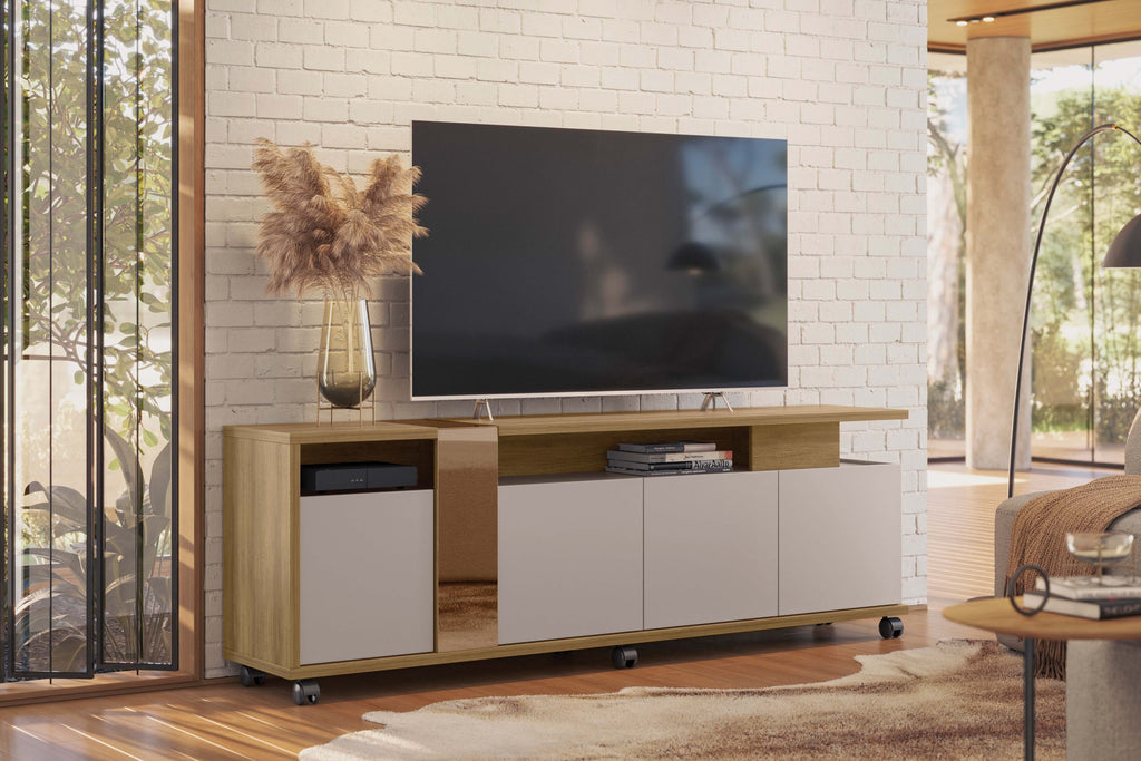 Mueble TV NEW CRISTAL, miel y cacao, 183 cms.