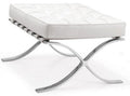 Ottoman BARNA (T), acero inoxidable, piel top blanca