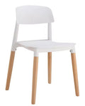 Silla CROSCAT (SU), madera, polipropileno blanco