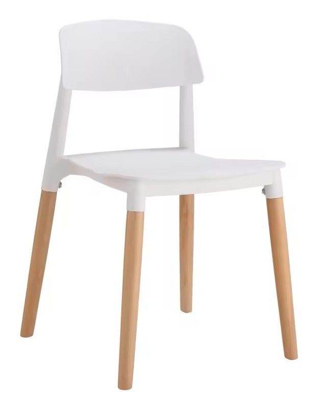 Silla CROSCAT (SU), madera, polipropileno blanco