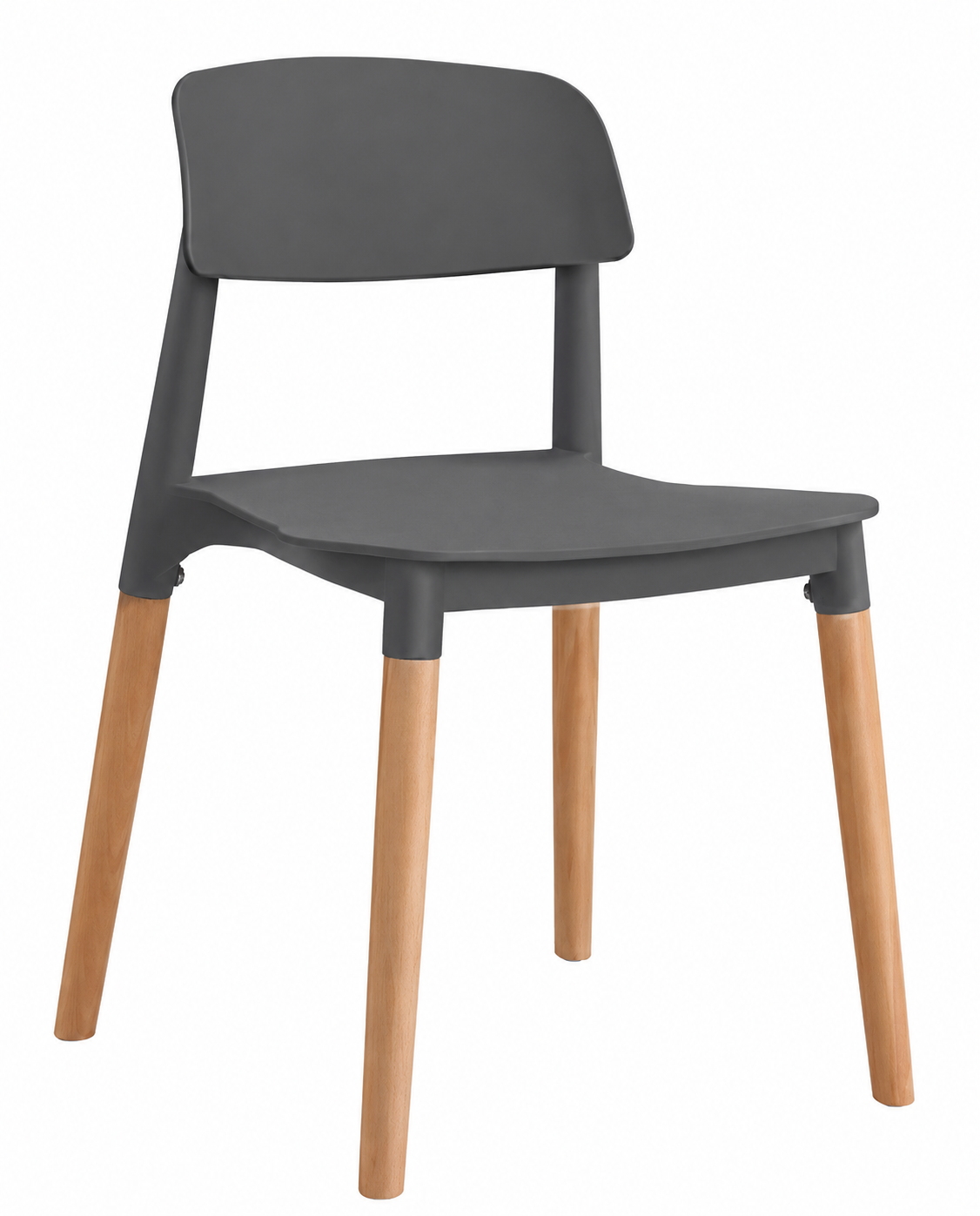 Silla CROSCAT (SU), madera, polipropileno gris oscuro