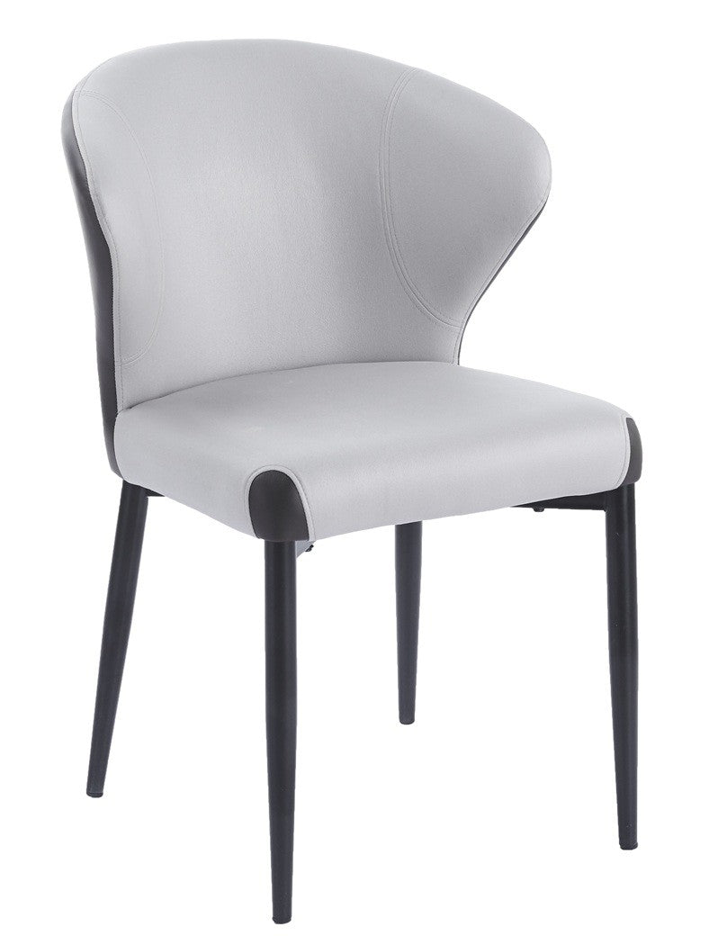 Silla DAVOS, metal, tapizado similpiel marrón y gris