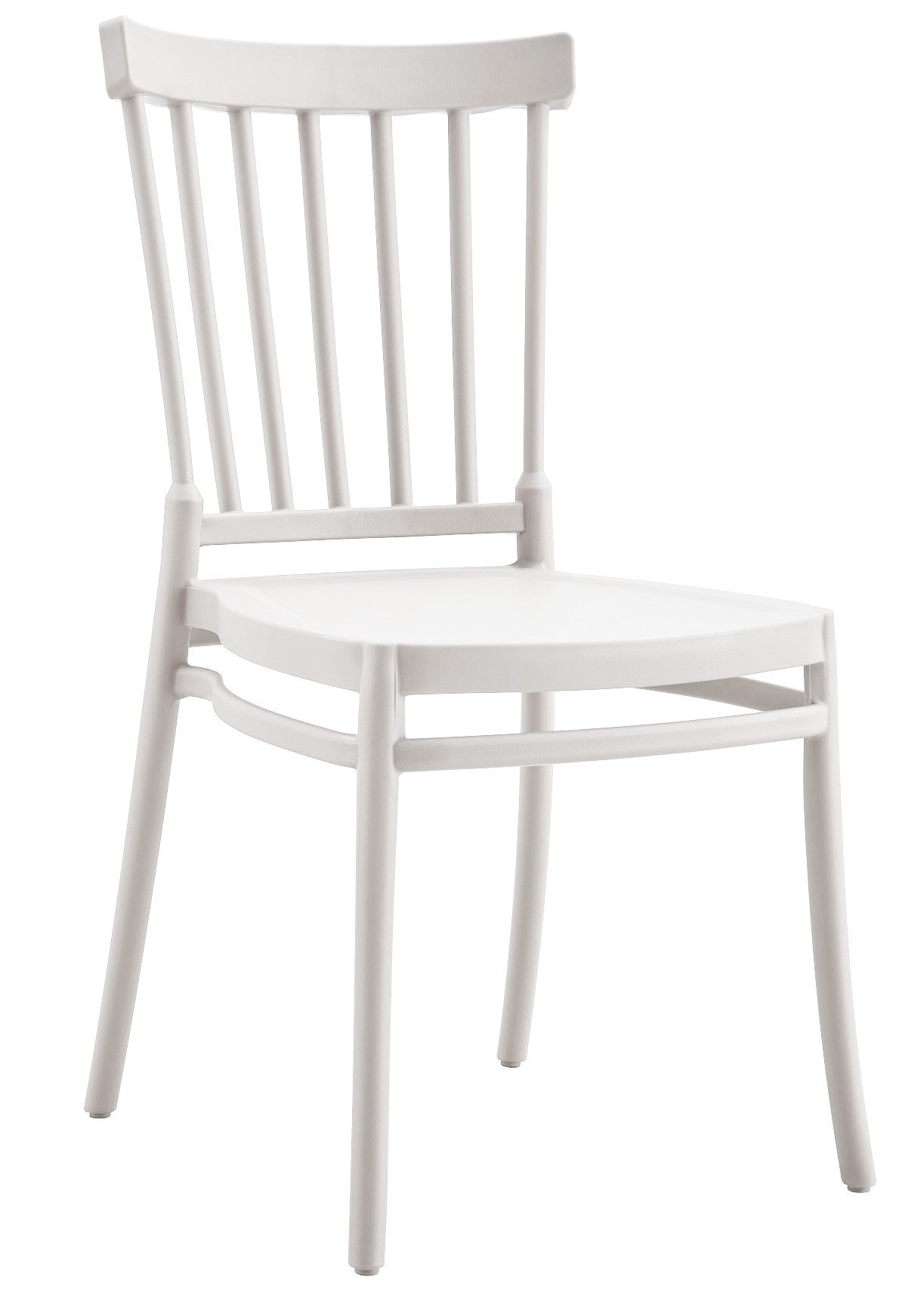 Silla MILOS NEW, apilable, tratamiento anti UV, polipropileno blanco
