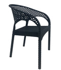 Sillón CALVIN, apilable, polipropileno antracita