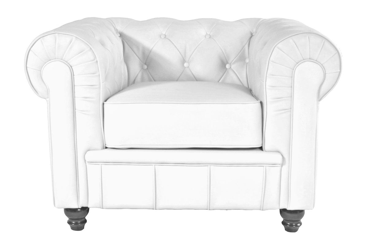 Sillón CHESTER NEW, similpiel blanca