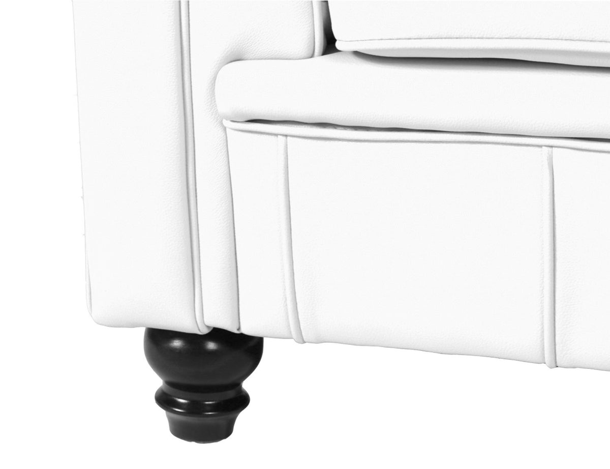 Sillón CHESTER NEW, similpiel blanca
