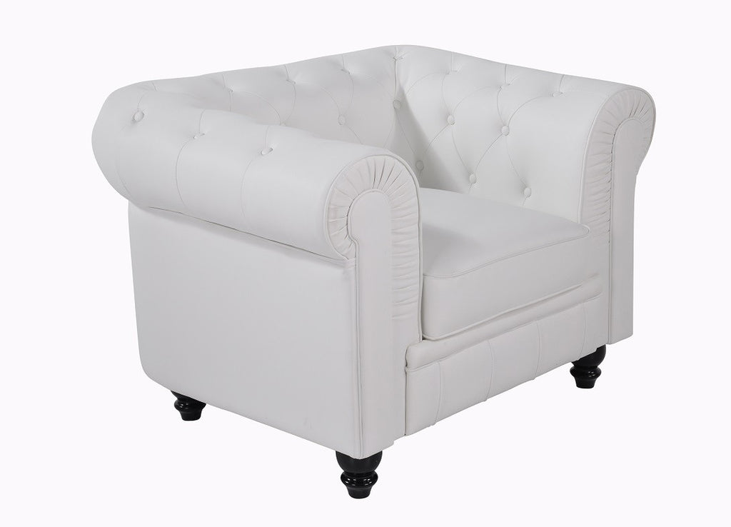 Sillón CHESTER, similpiel blanca