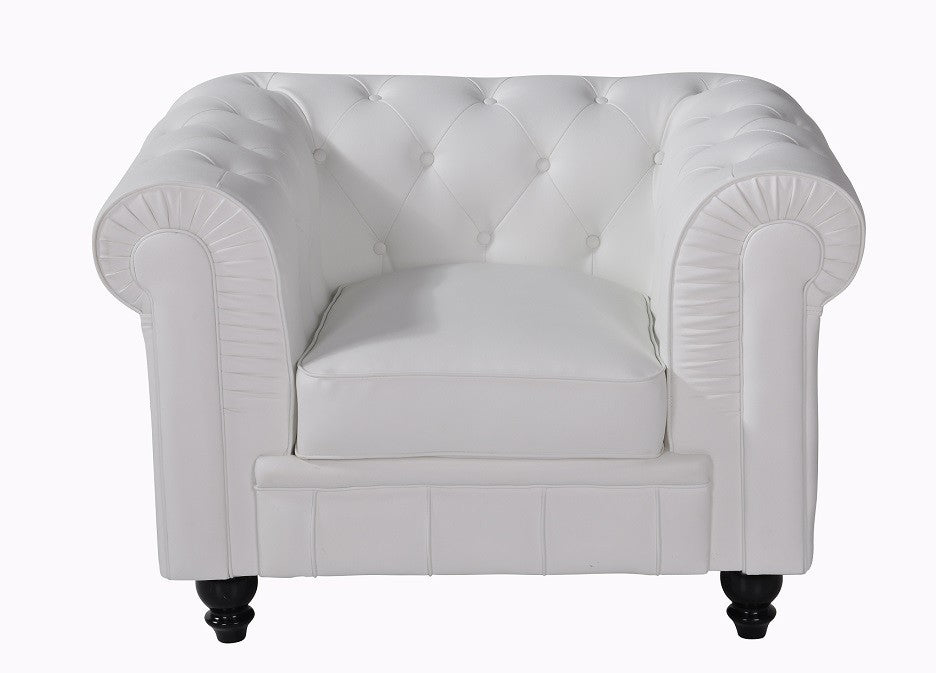 Sillón CHESTER, similpiel blanca