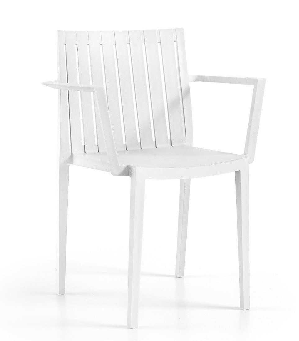 Sillón CHOPIN, apilable,  polipropileno blanco*