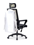 Sillón de oficina ASTON, negro, malla y tejido negro