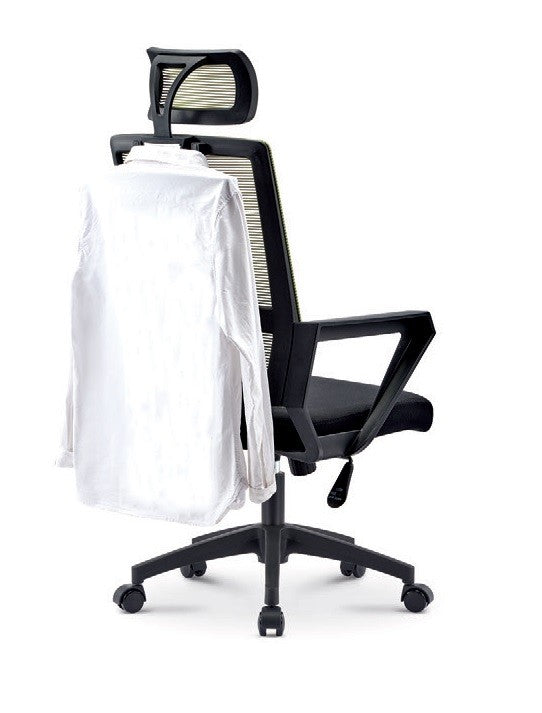 Sillón de oficina ASTON, negro, malla y tejido negro