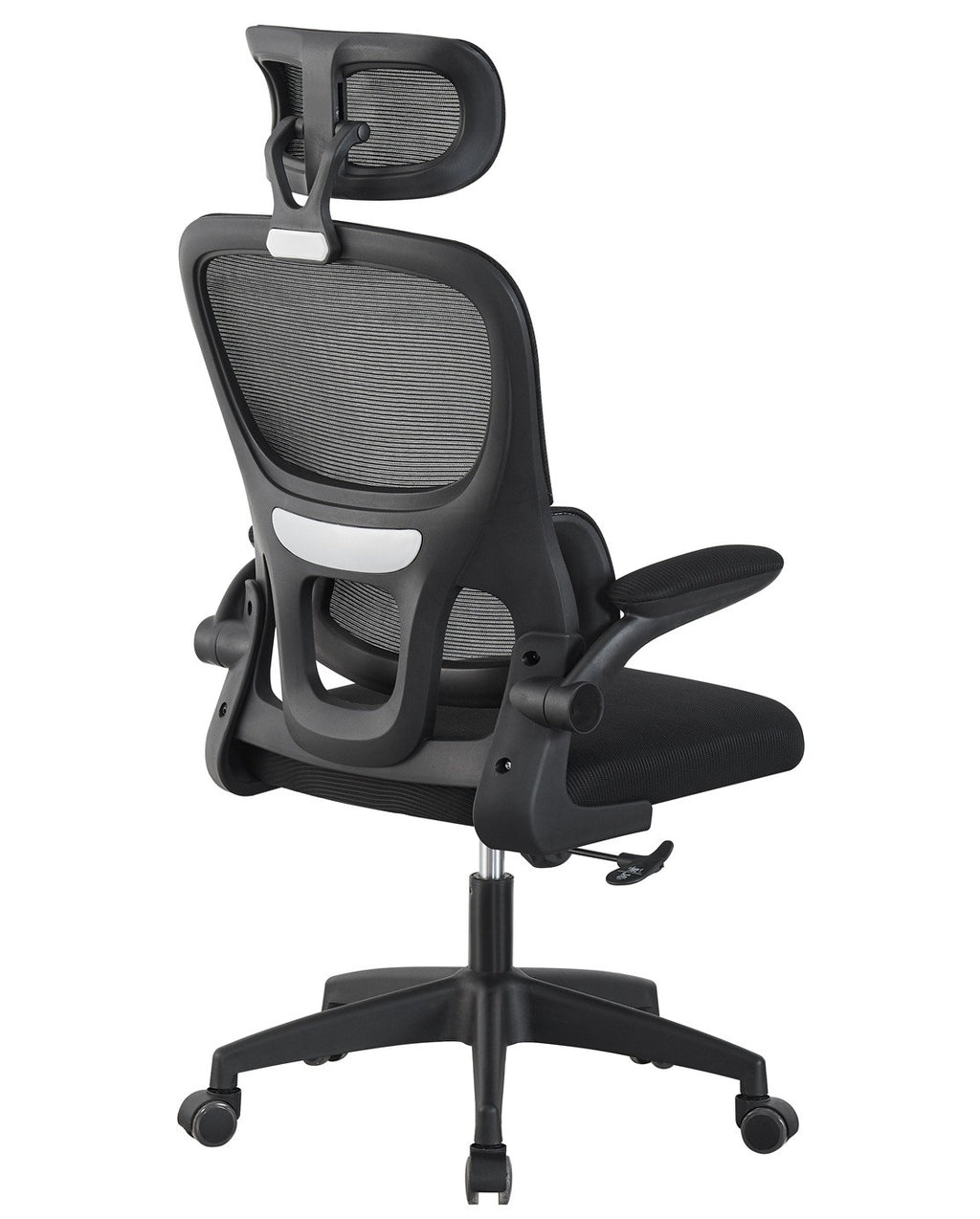 Sillón de oficina BERNAY, alto, negro, malla y asiento negro