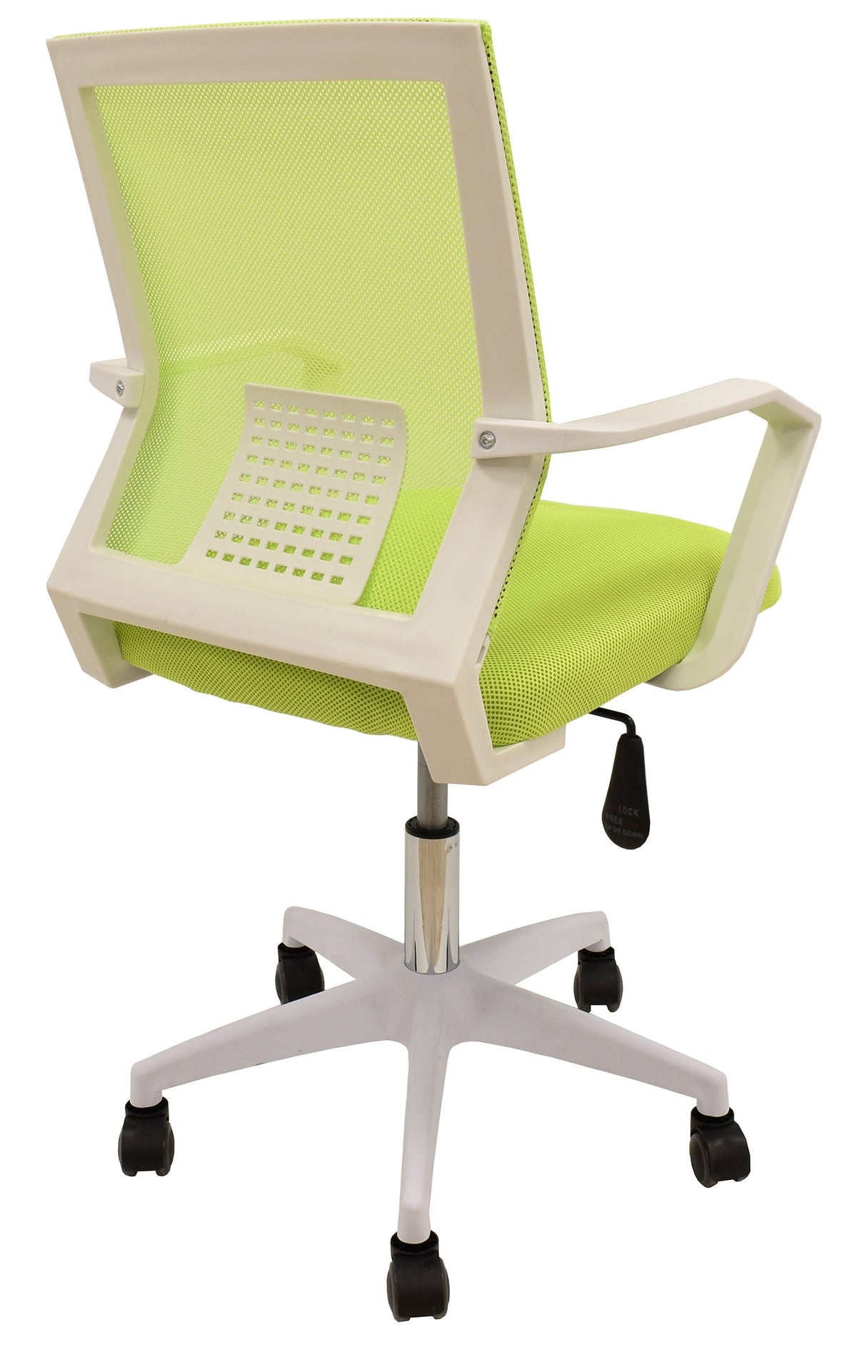 Sillón de oficina CLENT, blanco, malla y tejido verde