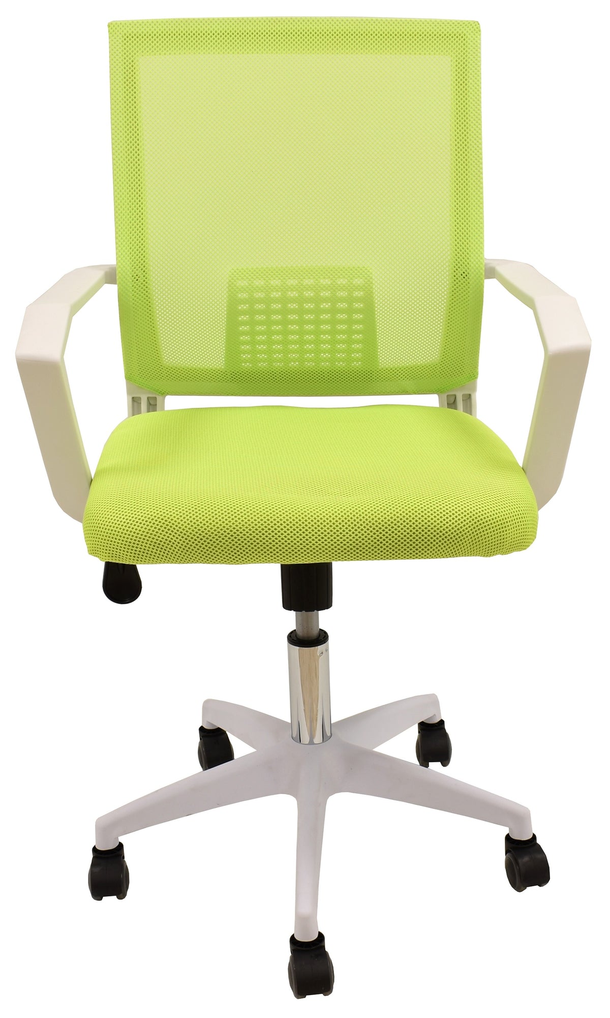 Sillón de oficina CLENT, blanco, malla y tejido verde