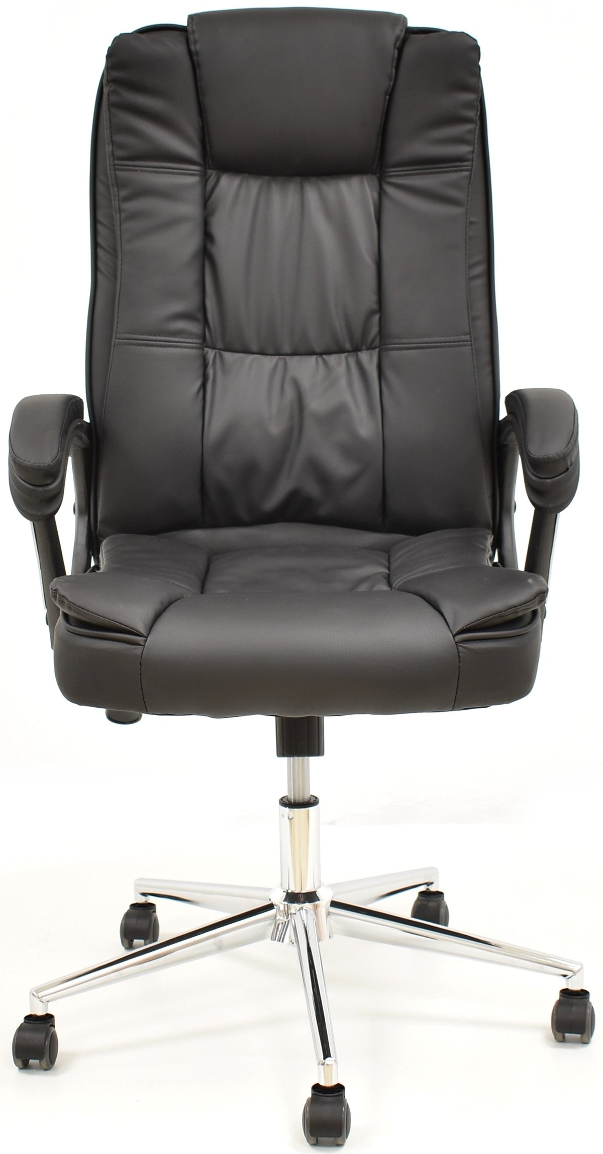 Sillón de oficina DUKE, alto, gas, basculante, similpiel negra
