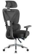 Sillón de oficina DURBUY, alto, ergonómico, negro, malla y asiento negro