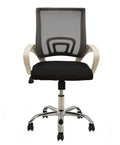 Sillón de oficina FISS NEW, brazos blanco, basculante, estructura y malla negro