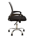 Sillón de oficina FISS NEW (M), negro, basculante, malla gris, tejido negro
