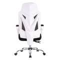 Sillón de oficina GRAZ, blanco, alto, malla y tejido negro