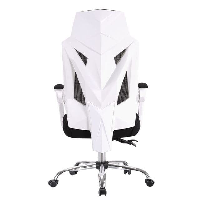 Sillón de oficina GRAZ, blanco, alto, malla y tejido negro
