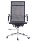 Sillón de oficina IGOR, alto, regulación de altura, basculante profundo, malla negra