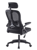 Sillón de oficina ORBEC, alto, negro, malla y asiento negro