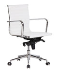Sillón de oficina ROTERDAM, giratorio, similpiel blanca