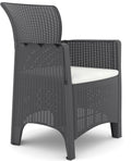 Sillón ILEÓN, polipropileno antracita, cojín beige