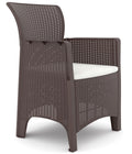 Sillón ILEÓN, polipropileno marrón chocolate, cojín beige
