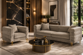 Sillón LARIOS, tejido velvet gris claro 25
