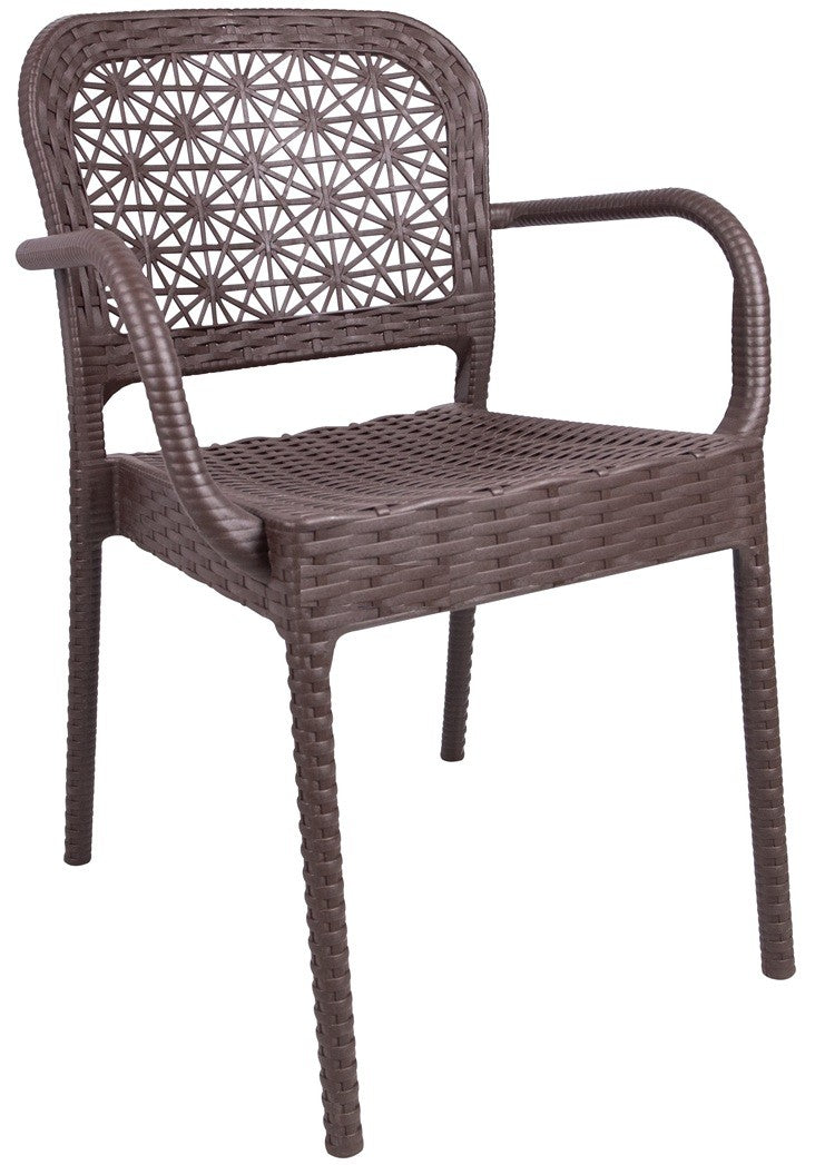 Sillón LATOJA, apilable, polipropileno marrón chocolate