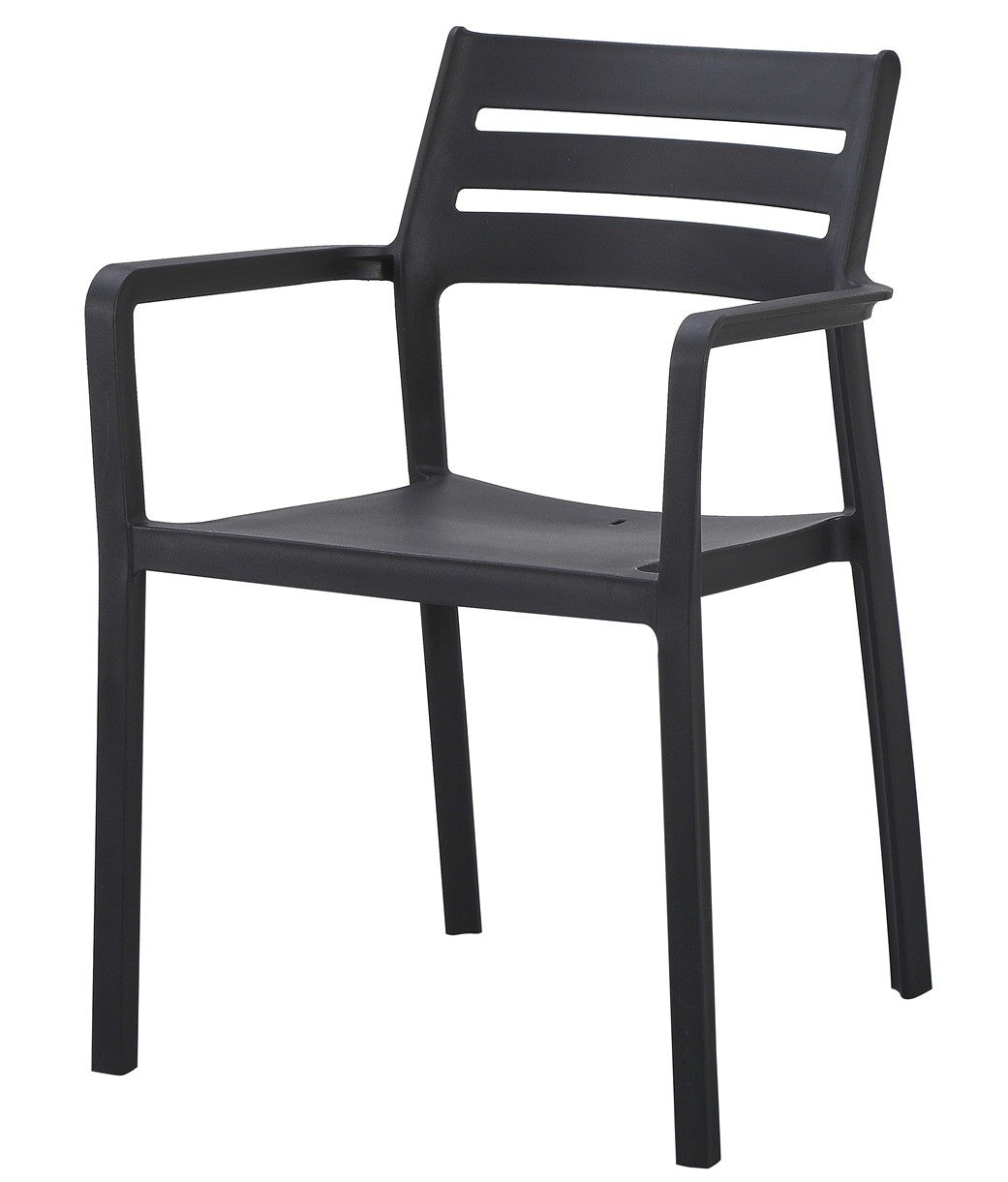 Sillón MADEIRA, apilable, polipropileno negro