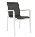 Sillón NEPTUNO, apilable, polipropileno blanco, batyline antracita