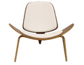 Sillón NORDIC (R), palo rosa, similpiel blanca