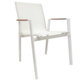 Sillón ROSAURO, apilable, aluminio, textilene blanco
