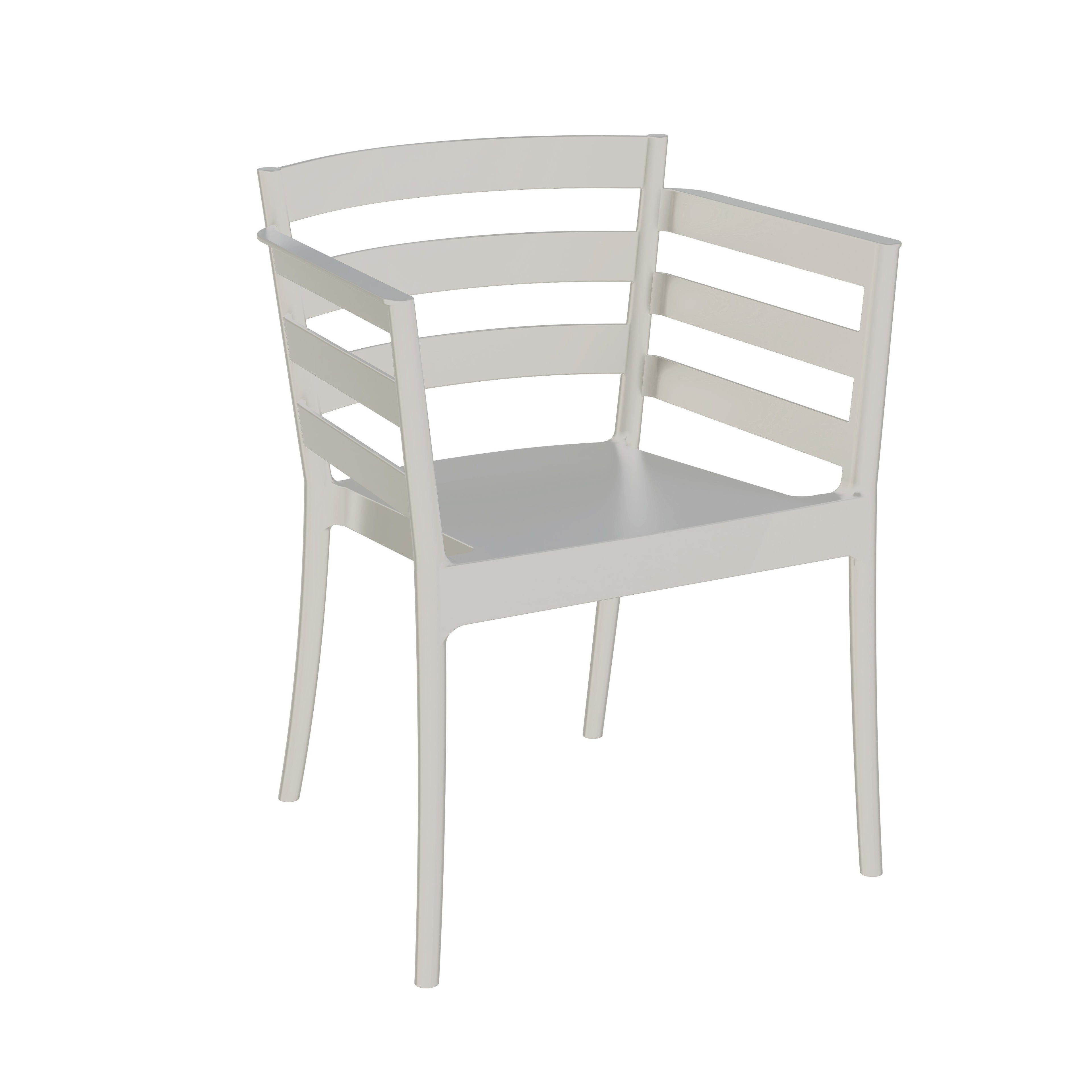 Sillón SALERNO, apilable, polipropileno gris pálido