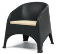 Sillón SURF, apilable, polipropileno marrón chocolate, cojín beige