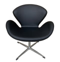 Sillón SW, tapizado en similpiel negra