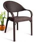 Sillón TORREMOLINOS, apilable, patas metálicas, polipropileno marrón chocolate