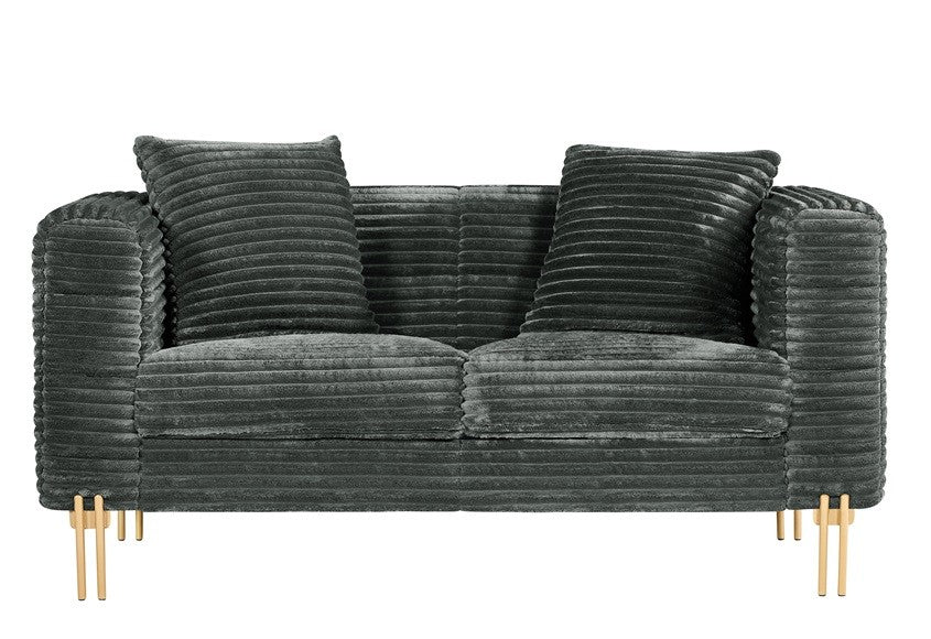 Sofá LARIOS, 2 plazas, tejido corduroy gris