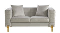 Sofá LARIOS, 2 plazas, tejido velvet gris claro 25