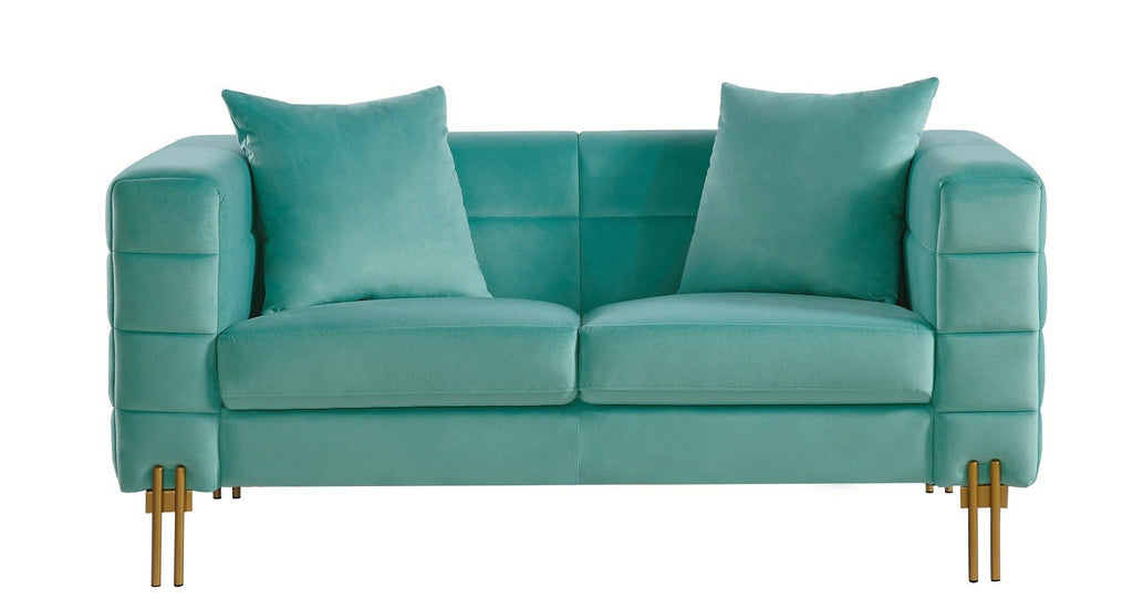 Sofá LARIOS, 2 plazas, tejido velvet verde agua 58