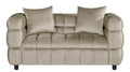 Sofá LORING, 2 plazas, tejido velvet gris claro 25