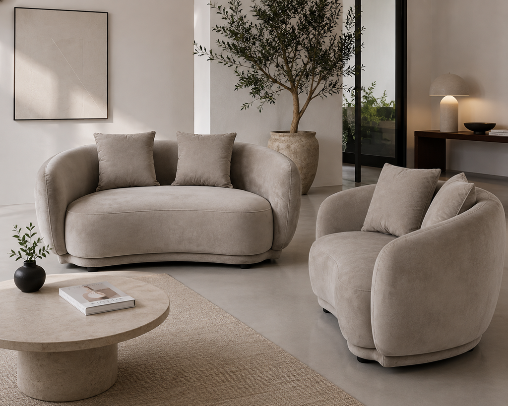 Sofá Rachel, 2 plazas, tejido velvet gris claro 25