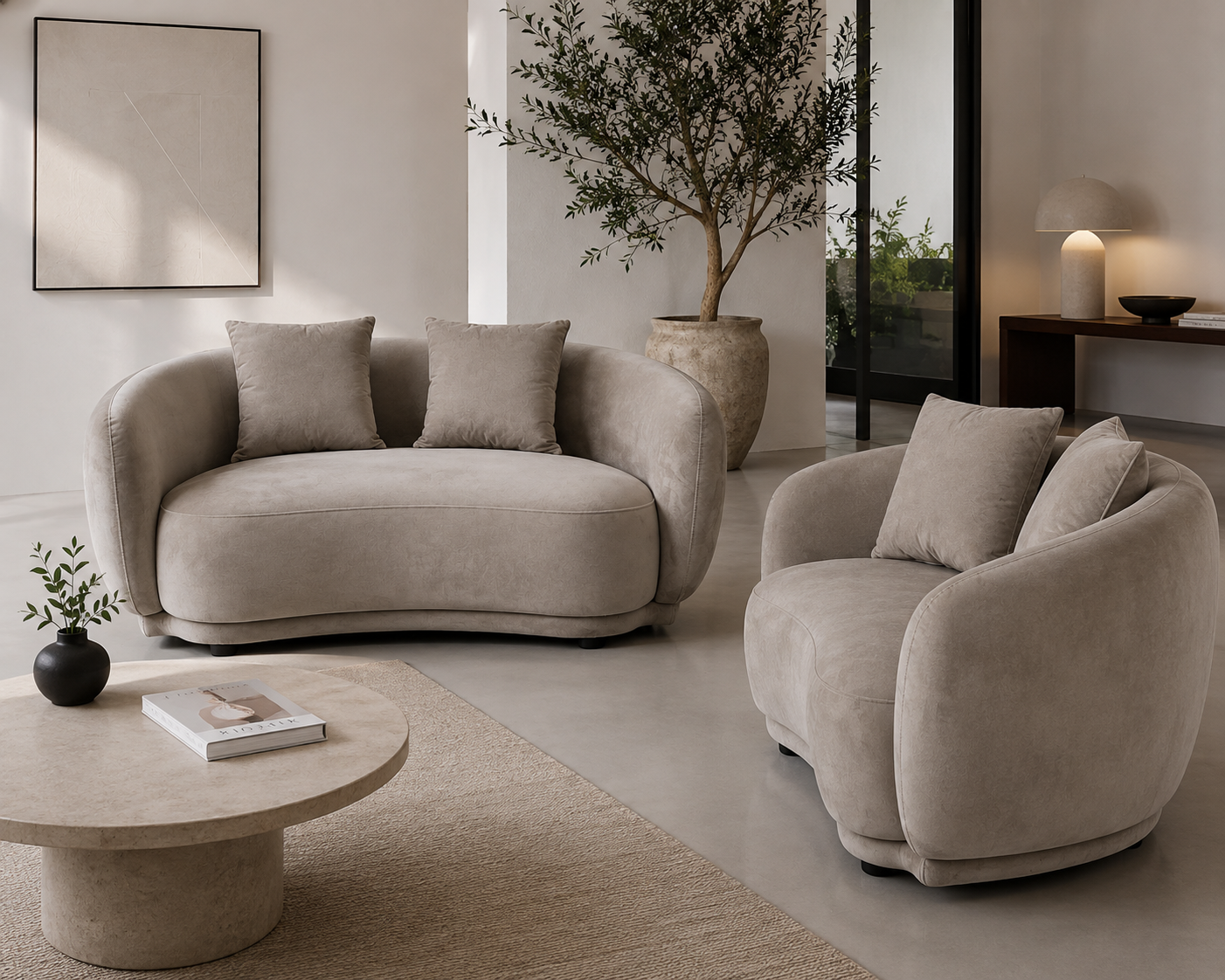 Sofá Rachel, 2 plazas, tejido velvet gris claro 25