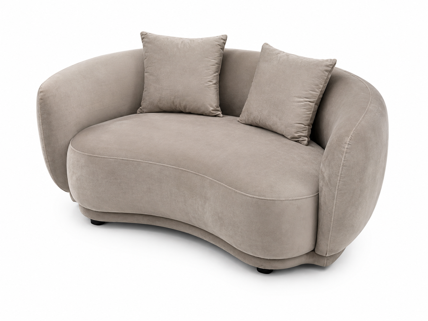 Sofá Rachel, 2 plazas, tejido velvet gris claro 25