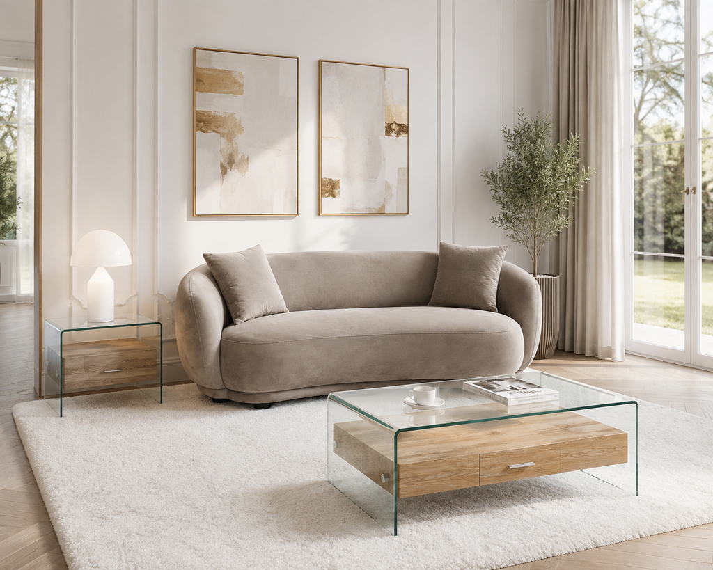 Sofá Rachel, 3 plazas, tejido velvet gris claro 25