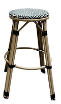 Taburete TARAMAY, apilable, aluminio, mesh crema y verde