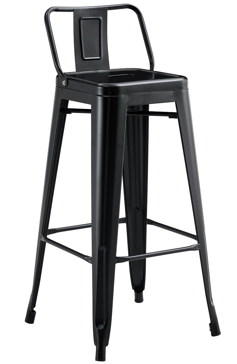 Taburete TOL R1 EK, apilable, acero, negro