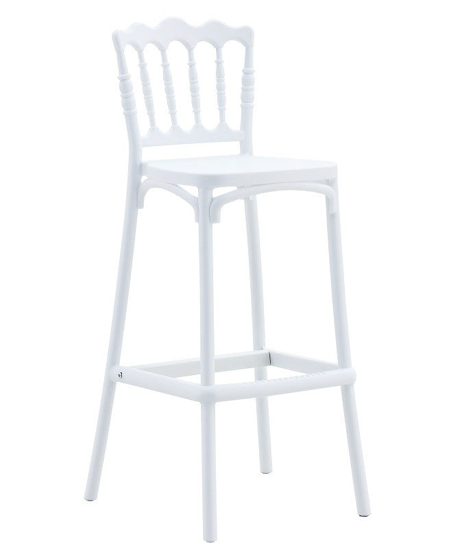 Taburete WEDDING, tratamiento anti UV, polipropileno blanco